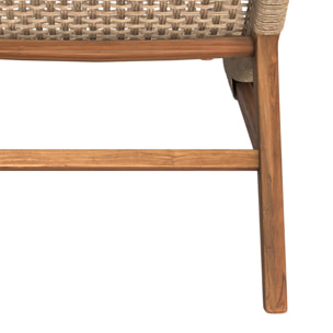 Transat en bois de teck et jacinthe d'eau synthétique - Bruna