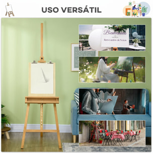 Caballete de Pintura Plegable, 235 cm, Caballete de Madera con Altura y Ángulo Ajustables, Estante Inferior, para Adultos, Artistas, Pintor, Estudiantes, Natural