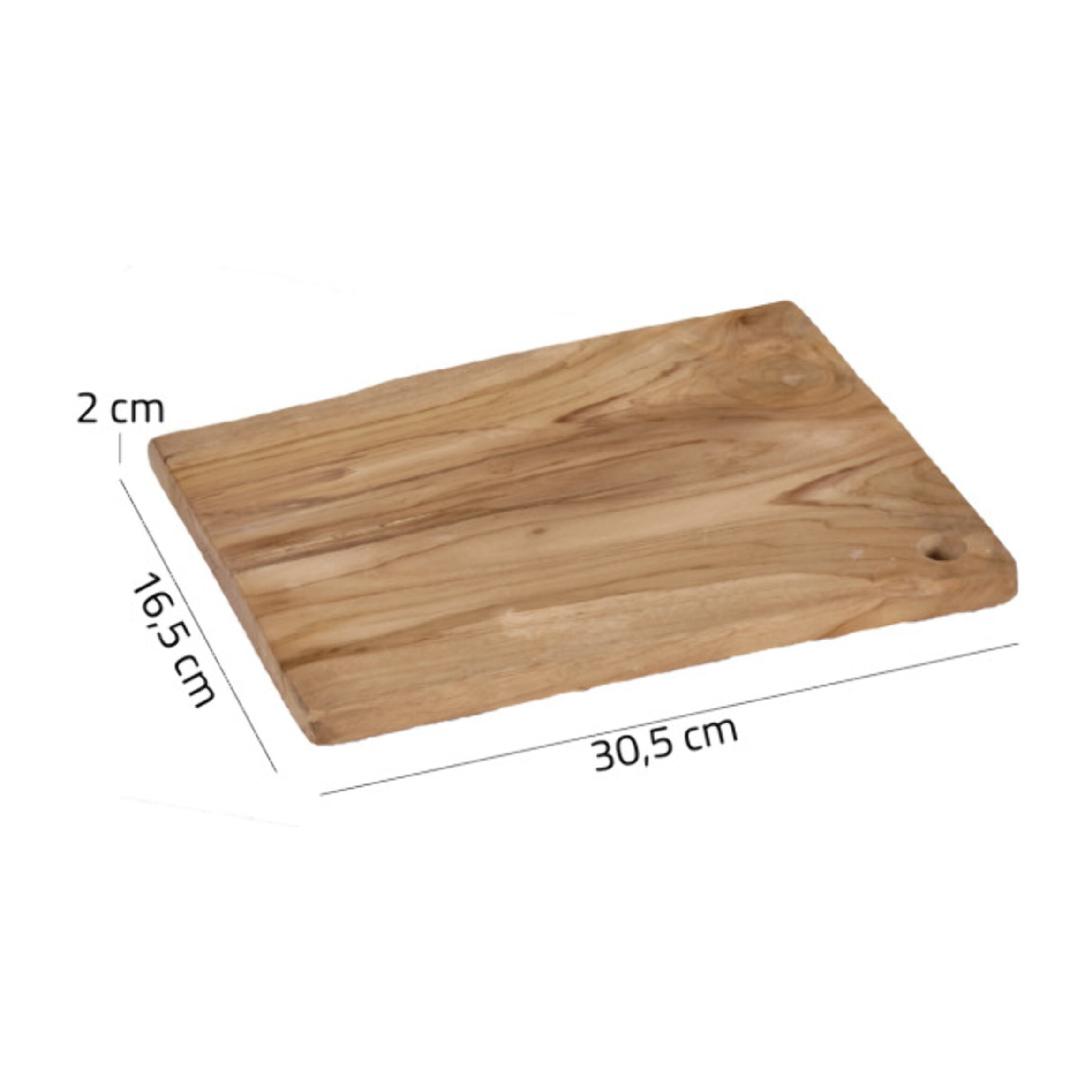 Planche de découpe 30x16 cm rectangulaire en bois de teck - MADISON