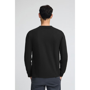 Camiseta negra de manga larga y logo bordado Rigby Go