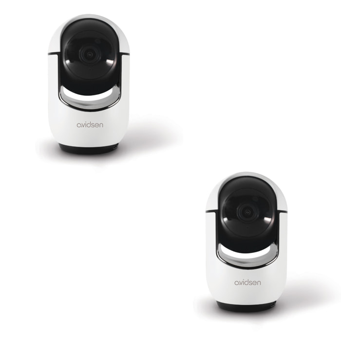 Lot de 2 caméras IP intérieures motorisées HomeCam Prim 2,5 K Avidsen