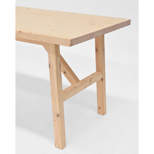 Mesa de comedor de madera maciza en tono natural de varias medidas