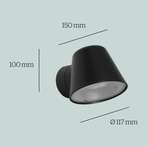 FORLIGHT Cone - Aplique de Pared Exterior de 1 Foco Orientable GU10 con IP54 de Color Negro