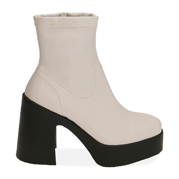 Ankle boots panna, tacco 10,5 cm