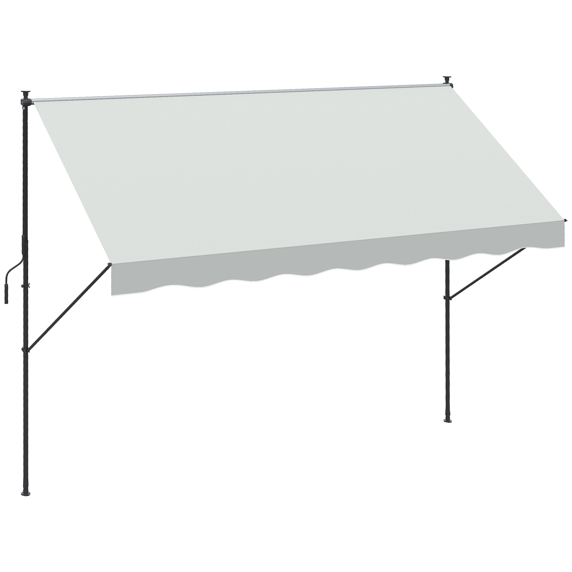 Toldo Manual Retráctil 300x170x200-290 cm Toldo Ajustable con Manivela Protección Solar UV40+ Prueba de Viento