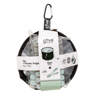 24 pinces à linge avec sac de rangement