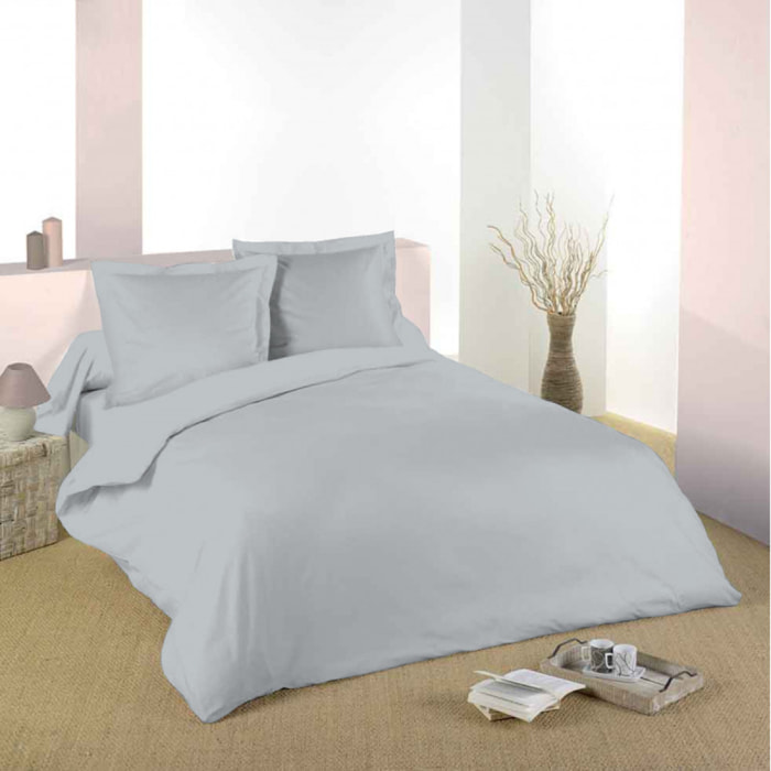 Housse de couette Gris perle / 100% Coton / 57 Fils/cm²