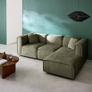 Canapé d'angle droit 3 places tissu LESTER