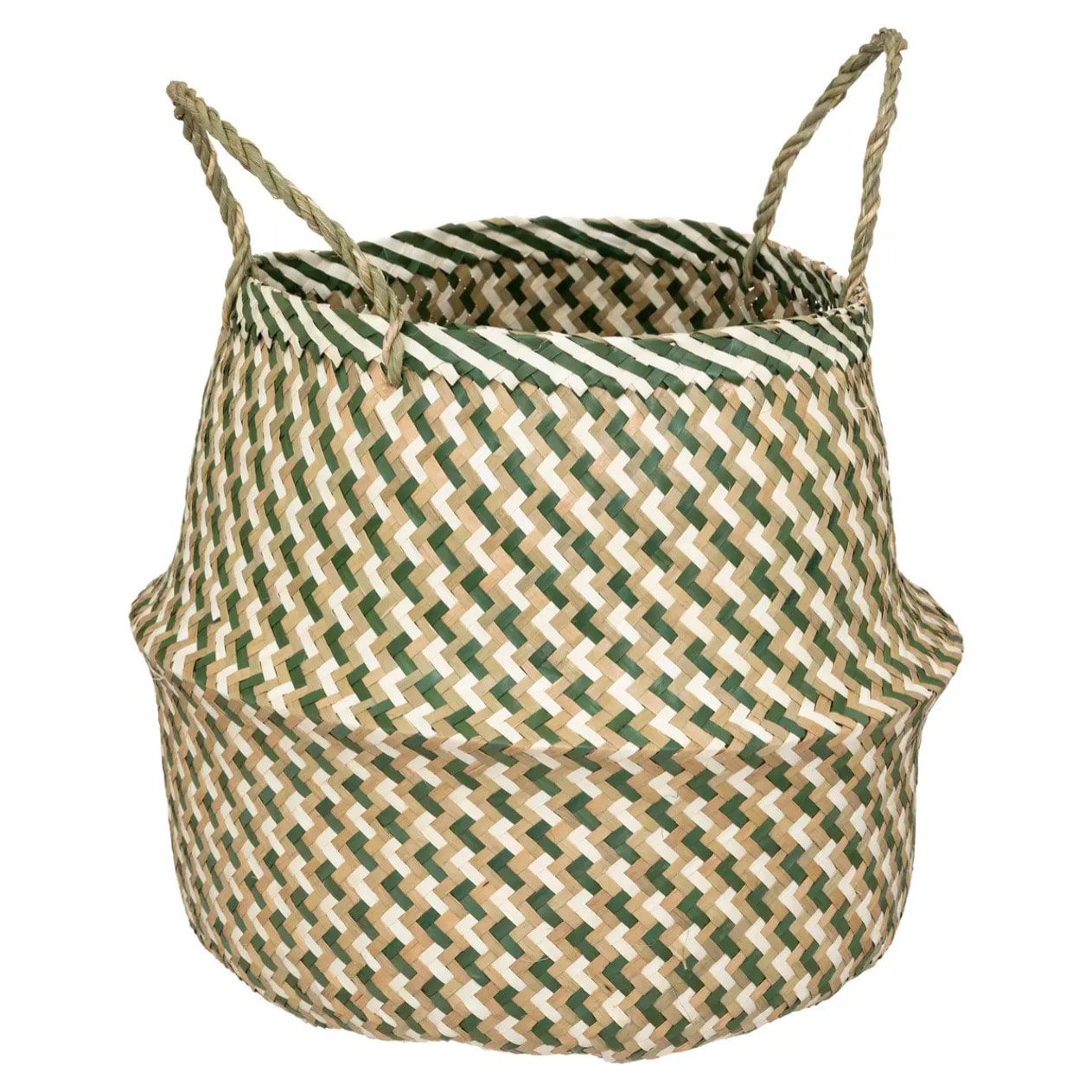 Panier pliable - roseau - vert