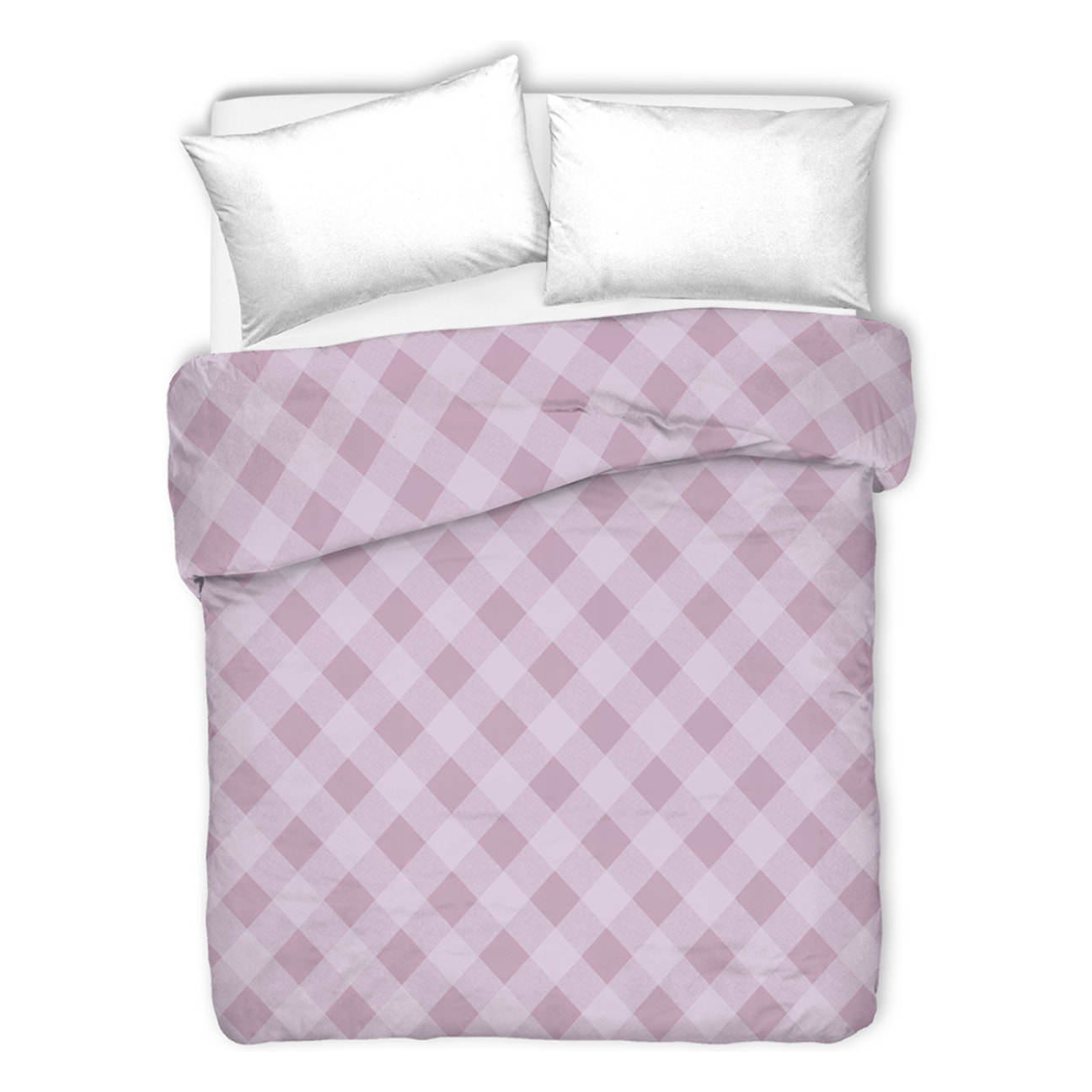 Copriletto di cotone lovely check rosa