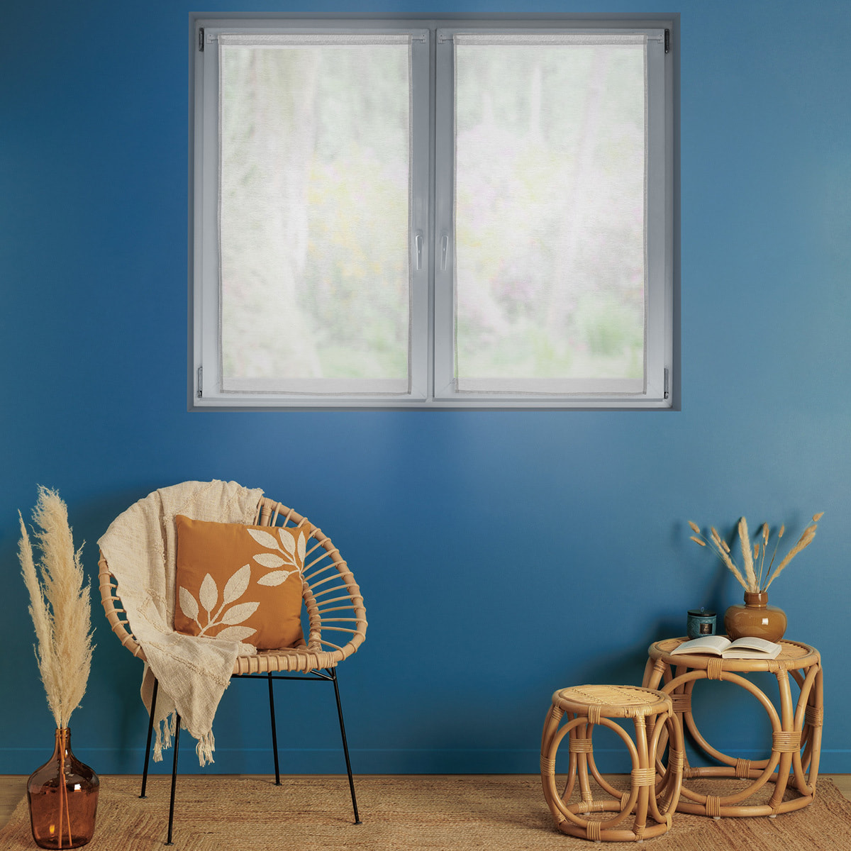 Lot de 2 voilages "Moly" 60x90cm blanc