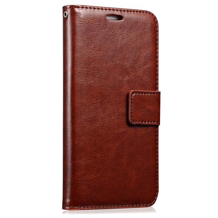 DAM Custodia a libro in ecopelle per iPhone X 7x2x14 cm. colore marrone