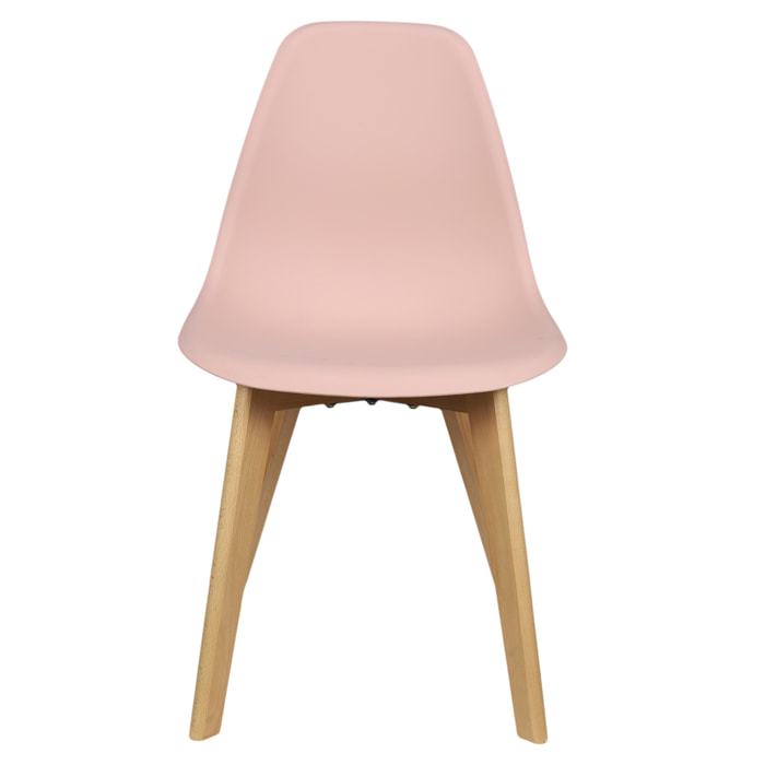 Chaise Scandinave Coque Rose Poudre - Lot De 4