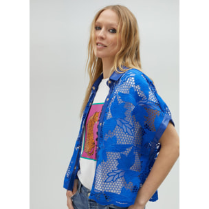 Camicia corta traforata guipure
