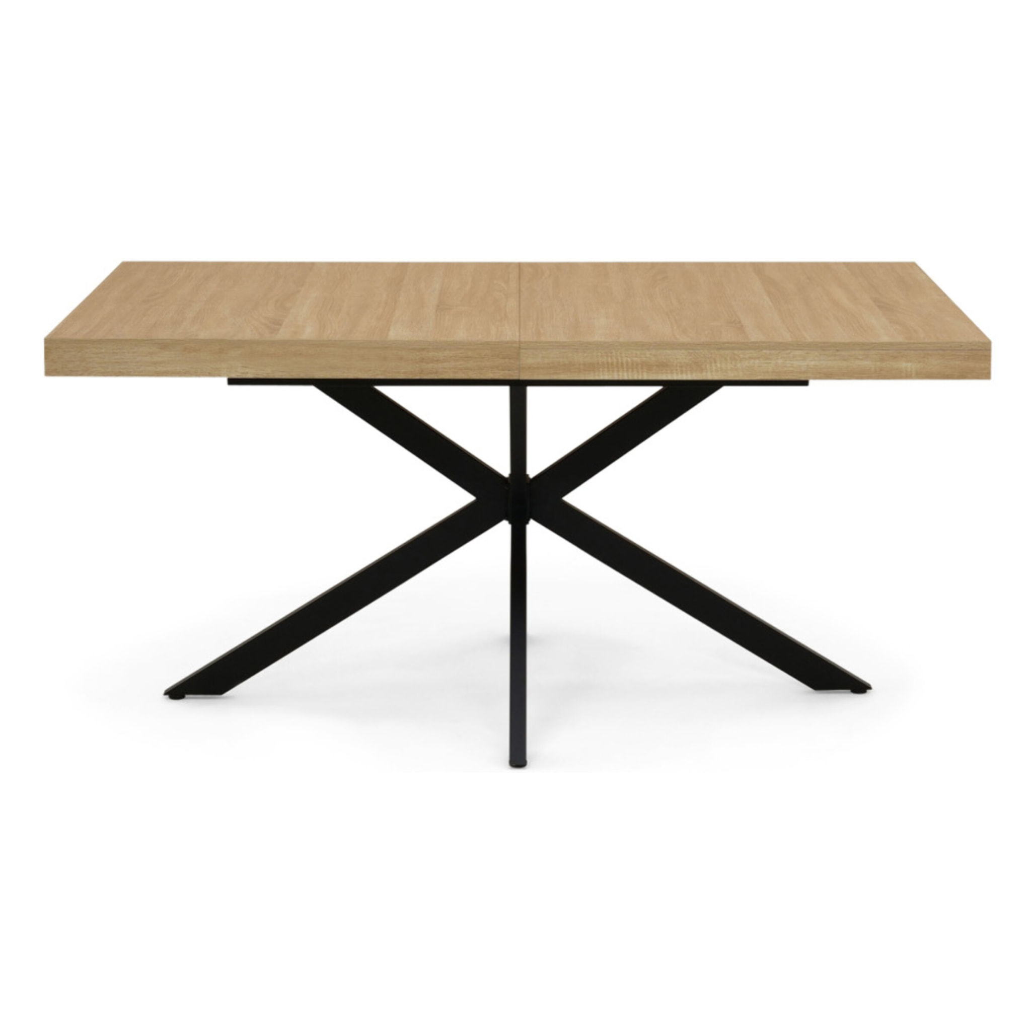 Table à manger extensible Spider 160-200cm bois noir avec rangement
