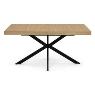 Table à manger extensible Spider 160-200cm bois noir avec rangement