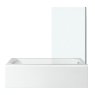 Baignoire Ove + pare bain chromé