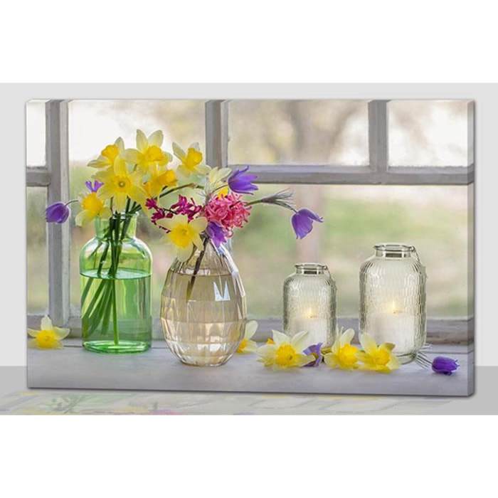 Quadro con led barattoli rettangolare cm40x30x1,8