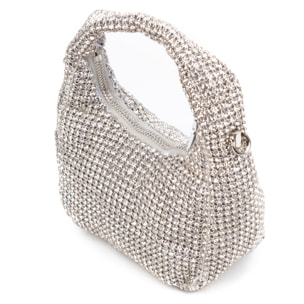 Borsa a mano da festa Baganza con embellishments in zirconia di grado 5A, design a diamante effetto brillante.