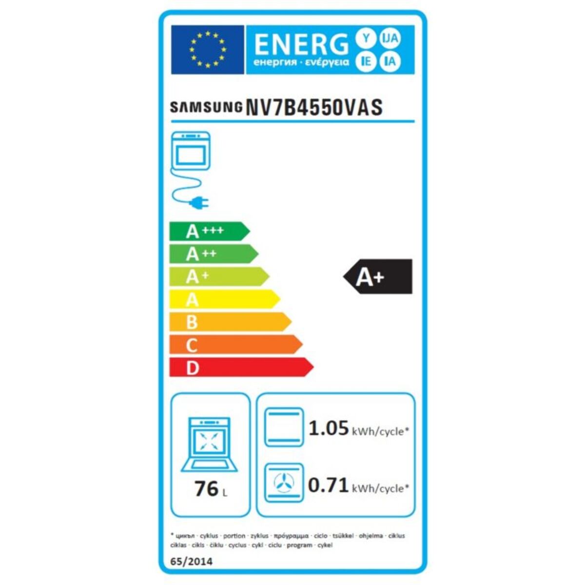 Four encastrable SAMSUNG NV7B4550VAS Bespoke