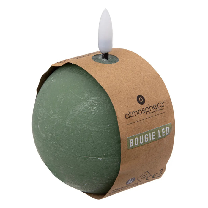 Bougie boule LED Molia D.8cm vert