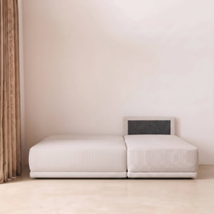 Banquette canapé d'angle droit convertible 3 places velours côtelé avec coffre NELSON