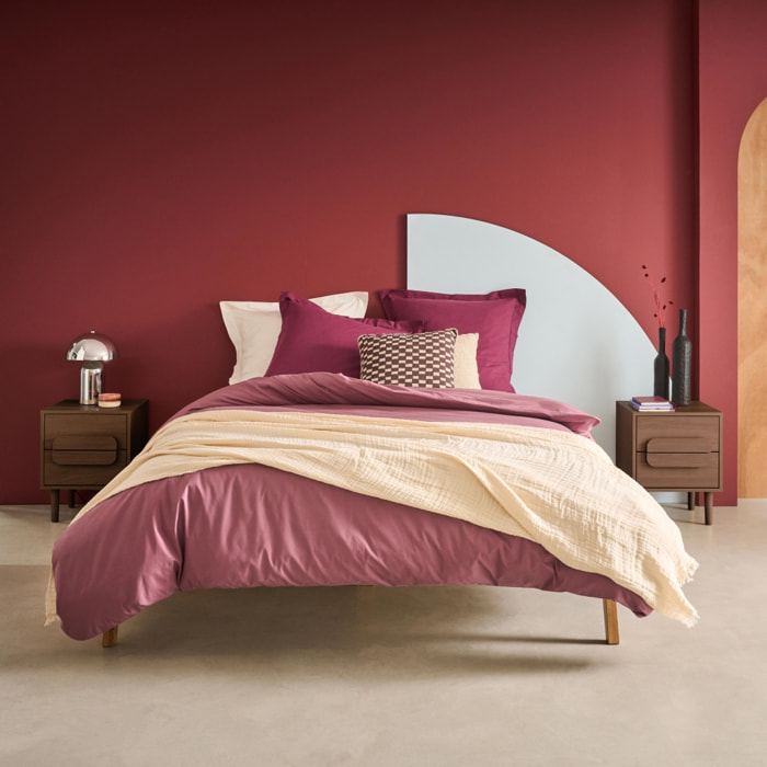 Lot de 2 tables de chevet vintage décor bois de noyer 2 tiroirs L 40 x P 40 x H 50cm - Juliana