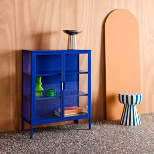 Armoire vitrine acier et verre trempé 2 portes 80cm ARKANSAS