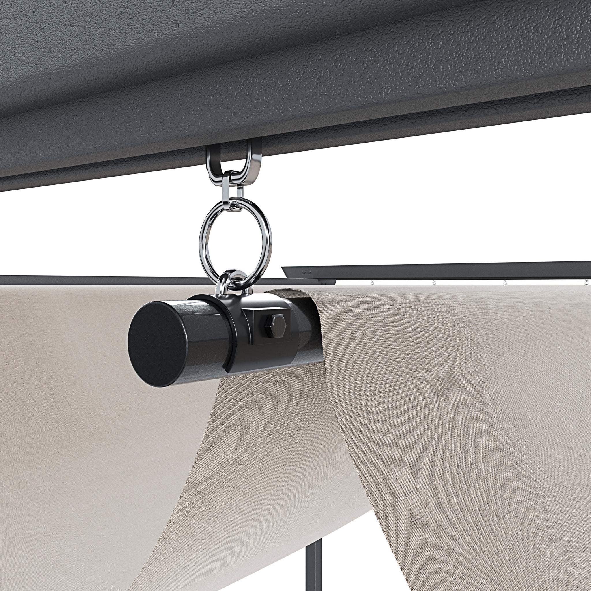 Gazebo Pergola 3x3 M Pergolato Telo Impermeabile Retrattile Struttura In Acciaio Giardino Terrazzo Piscina Esterno Fiere Campeggio Design Beige