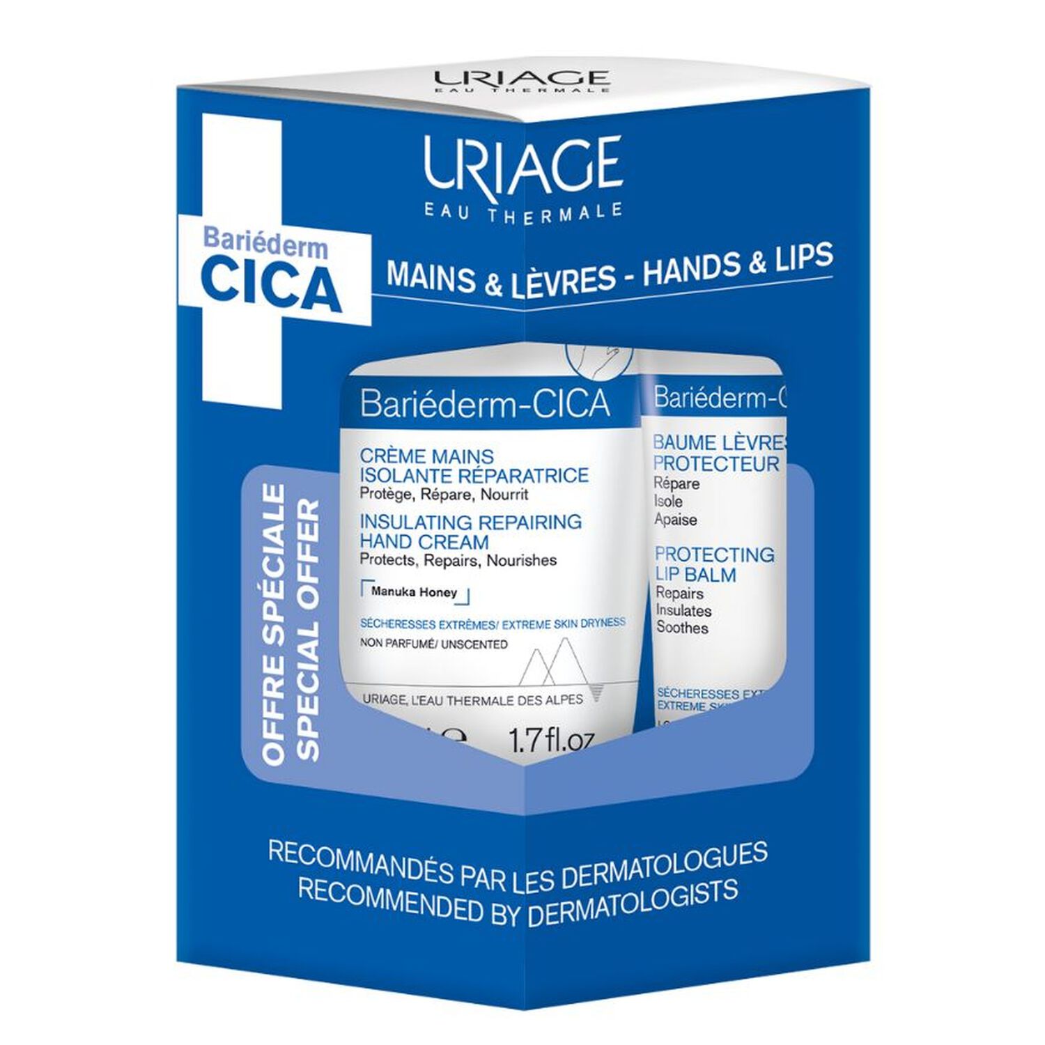 Bariederm - Coffret Crème mains 50ml + Bariéderm CICA Lèvres 15ml