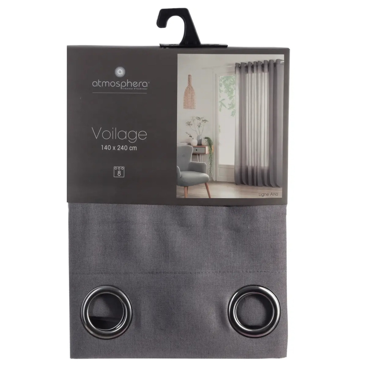 Voilage "Ana" gris 140x240cm