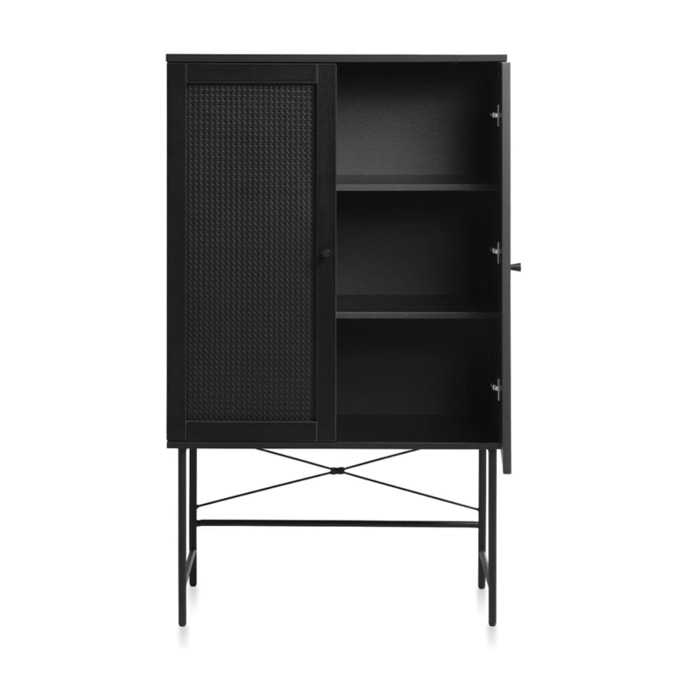 Buffet vaisselier bois et cannage manarola 80x40cm