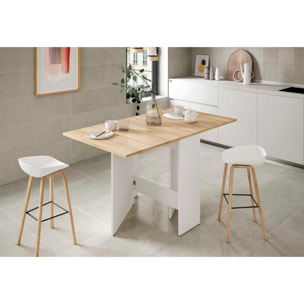 Mesa extensible lys 30-140 cm roble/blanco
