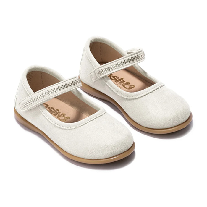Mercedita infantil beige con velcro