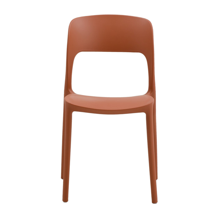Set di 4 sedie SOUTH BEACH in polipropilene terracotta, impilabili