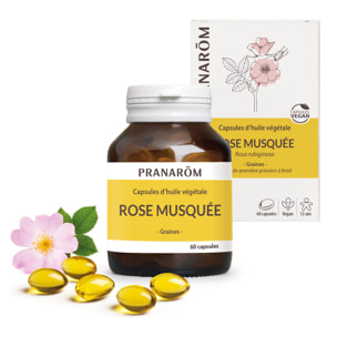 Pranarom - Capsules d'Huile Végétale de Rose musquée - 60 capsules