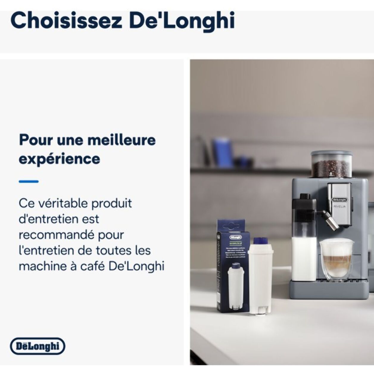 Filtre DELONGHI DLSC002, Cartouche Filtrante Anti-Calcaire pour Machines à Café