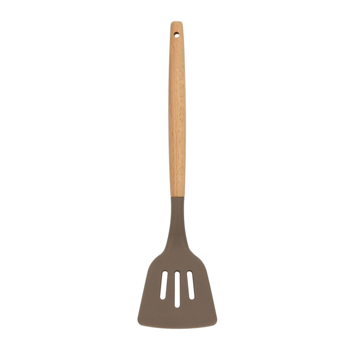 Spatule ajourée en silicone et manche en bois  ELIOTT