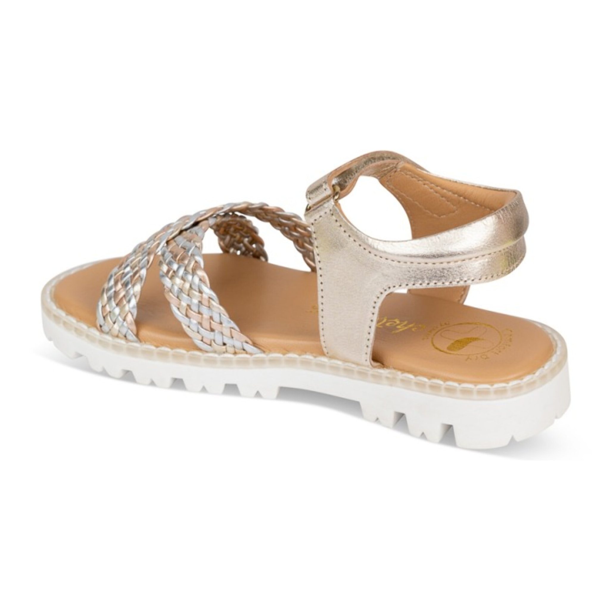 Sandalia Sport Piel Natural. Velcro/Trenza