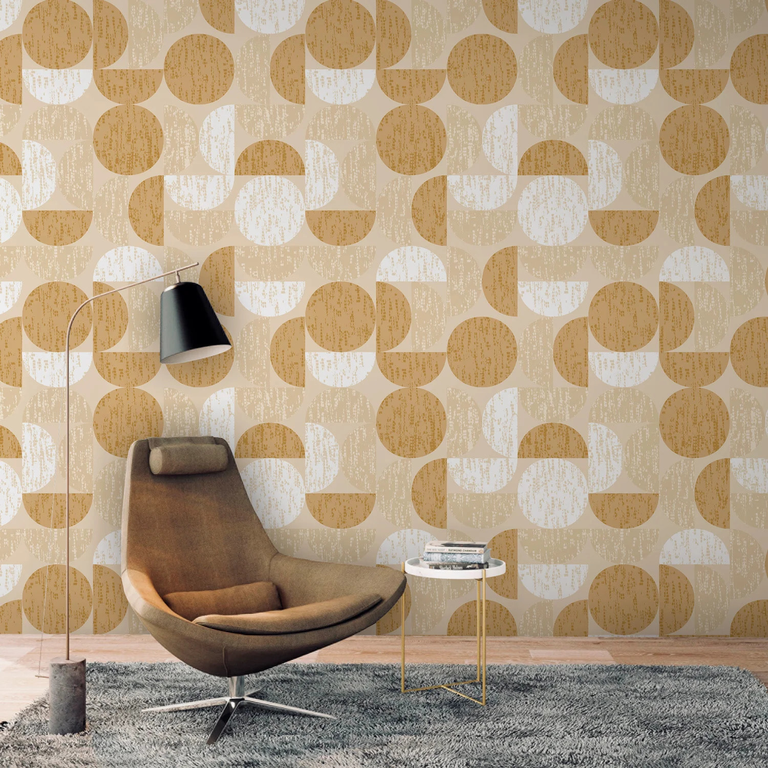 Papier peint panoramique Groove - Ocre