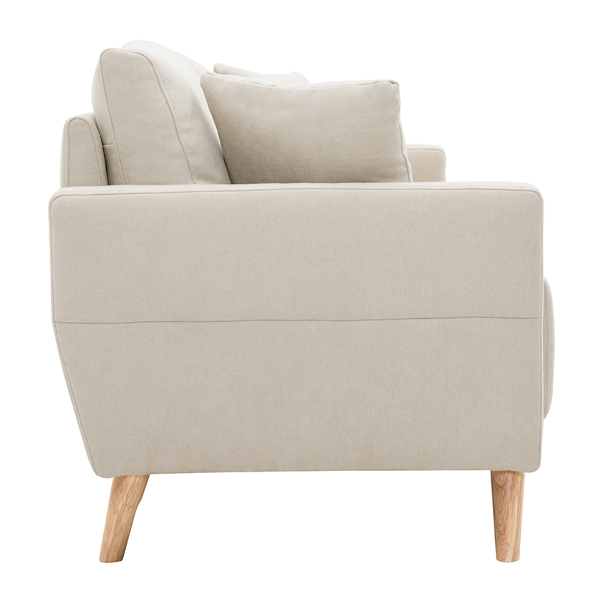 Canapé 3 places en tissu beige et bois clair MUNIK