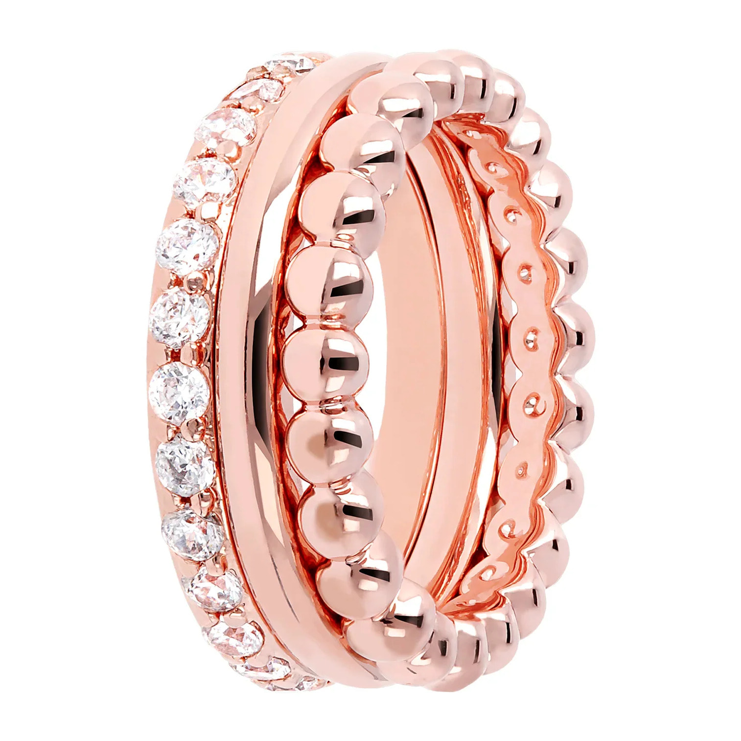 Set di Anelli Fedina con Palline e Cubic Zirconia
