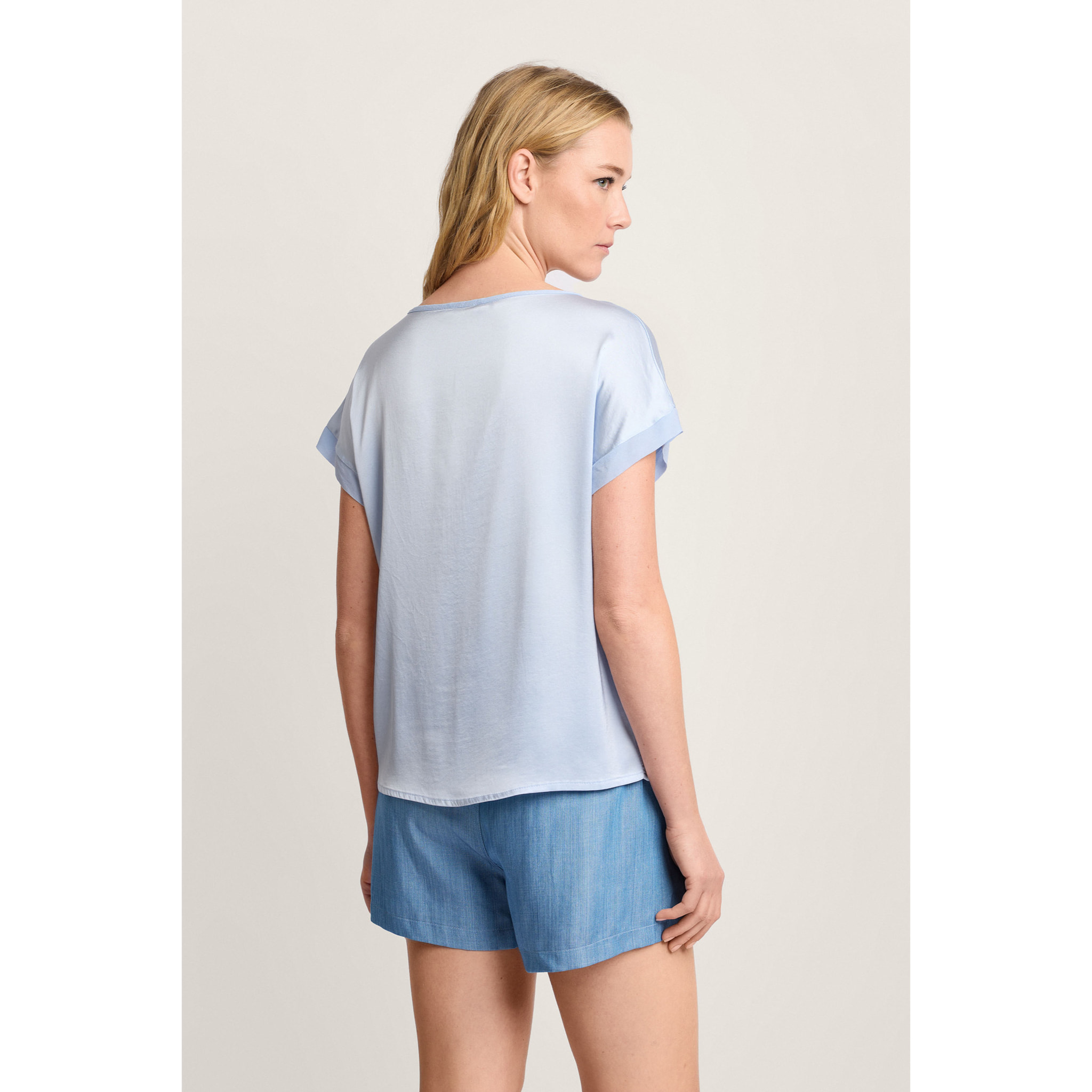 Kocca - Blusa con inserto Donna, Tinta unita, Girocollo
