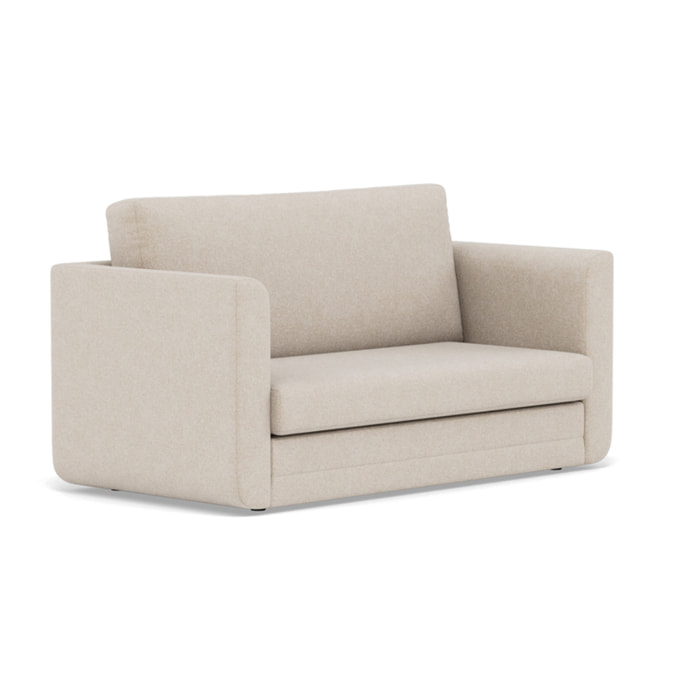 Isana - Canapé 2 places convertible déplimousse avec accoudoirs incurvés en tissu - Beige