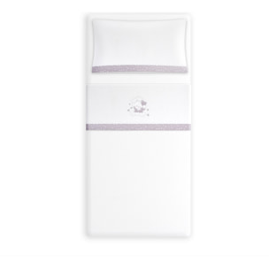 Triptico Coche Coralina D. Algodon Oso Corazones Bco/Gris