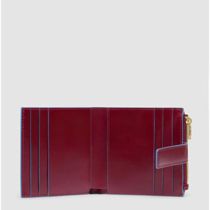 Piquadro Portacarte di credito in pelle con portamonete, schermato con protezione RFID