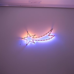 iluminación navideña estrella fugaz con 35 luces led rgb con controlador 25x0,6x60cm