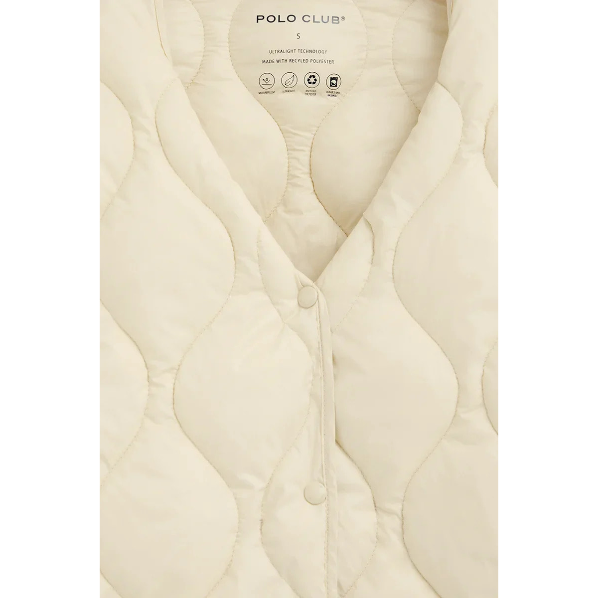 Chaqueta ultraligera Paloma color crema con logo Polo Club