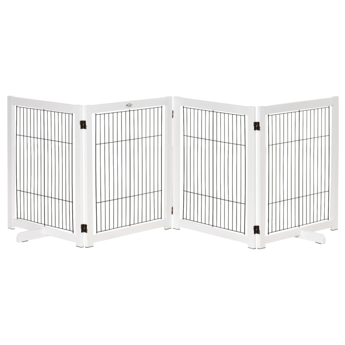 Barrera de Seguridad Plegable para Perros Madera Puertas Escaleras 264x35,5x77cm