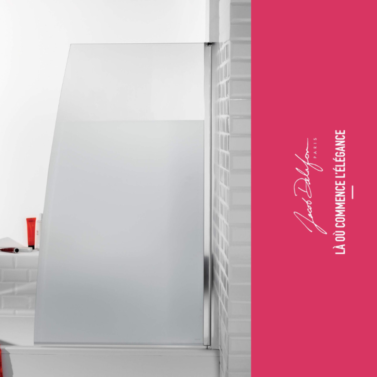 Baignoire droite 180 X 80 Elise acrylique + pare bain volet droite + vidage